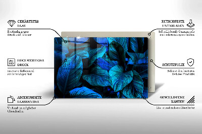 Glasunterlage für Grabkerzen Blätter der Dschungelvegetation