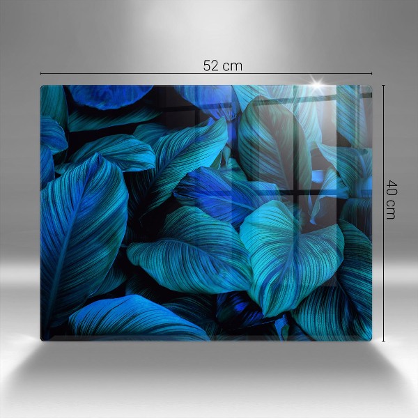 Glasunterlage für Grabkerzen Blätter der Dschungelvegetation