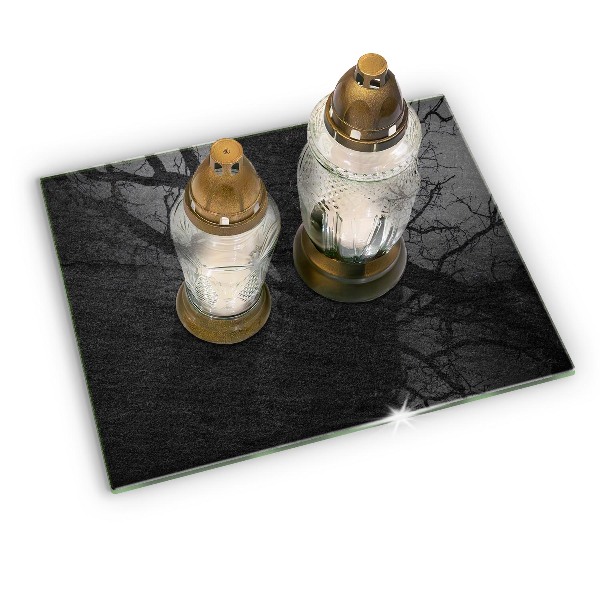 Glasunterlage für Grabkerzen Gesteinsstruktur