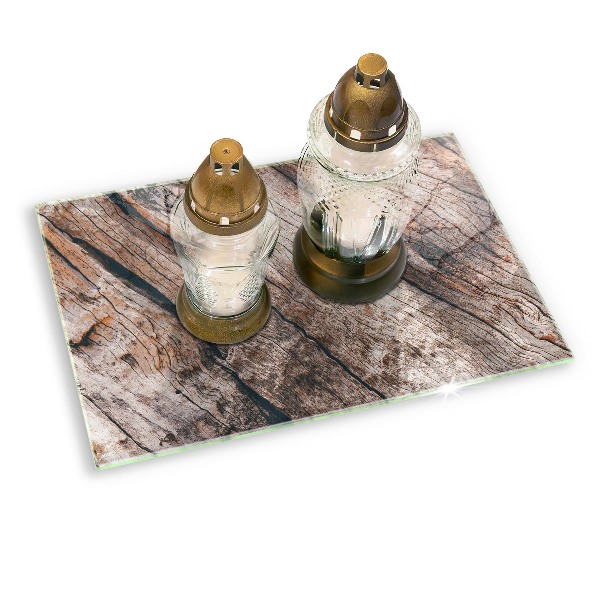 Glasunterlage für Grabkerzen Holzkonstruktion