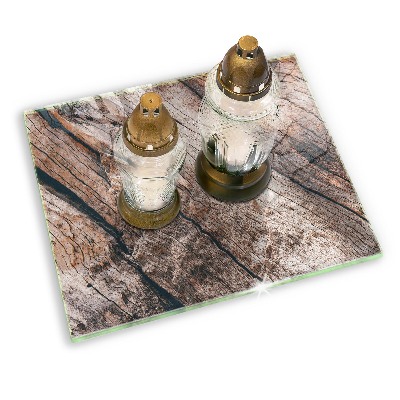 Glasunterlage für Grabkerzen Holzkonstruktion