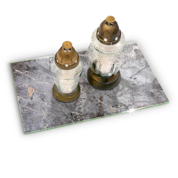 Glasunterlage für Grabkerzen Steintextur