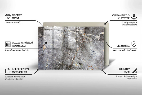 Glasunterlage für Grabkerzen Steintextur