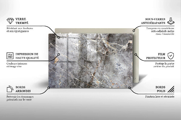 Glasunterlage für Grabkerzen Steintextur