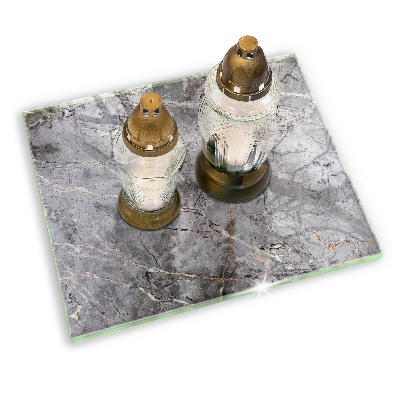 Glasunterlage für Grabkerzen Steintextur