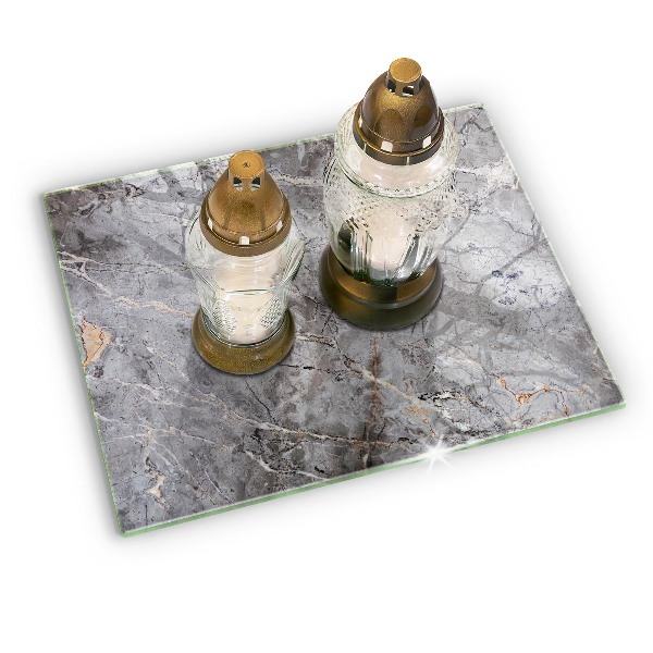 Glasunterlage für Grabkerzen Steintextur