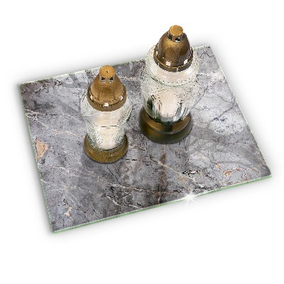 Glasunterlage für Grabkerzen Steintextur