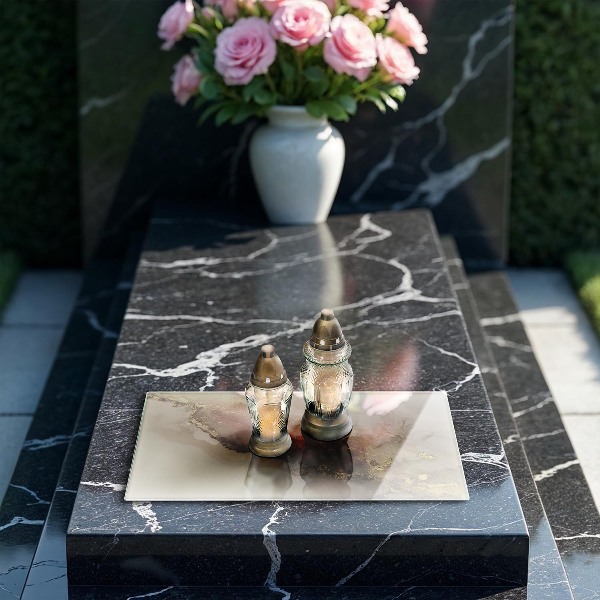 Grabkerze Untersetzer Abstraktes Gold