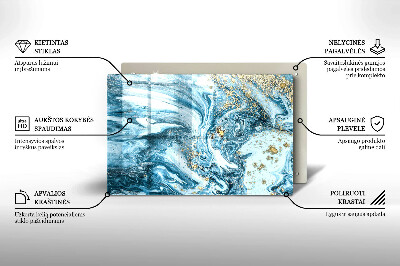 Glasunterlage für Grabkerzen Struktur mit Gold