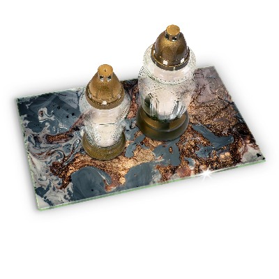 Grabkerze Untersetzer Goldene Felsformation