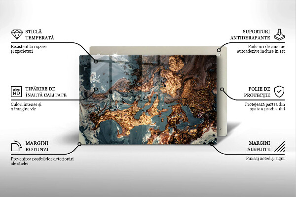 Grabkerze Untersetzer Goldene Felsformation