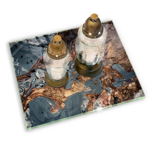 Grabkerze Untersetzer Goldene Felsformation