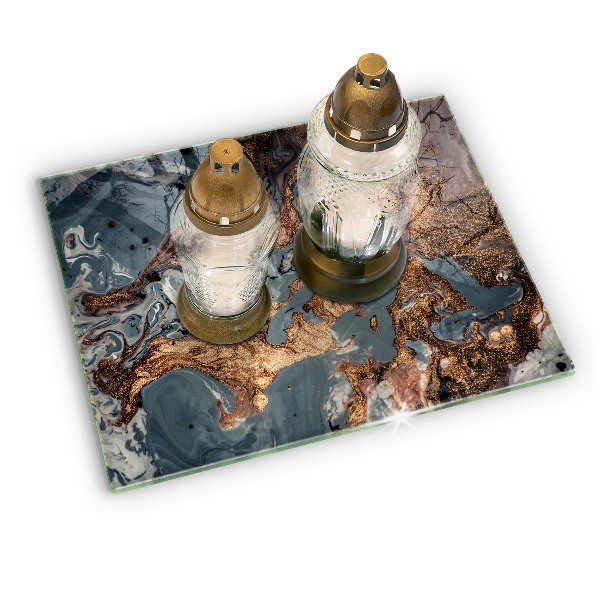 Grabkerze Untersetzer Goldene Felsformation