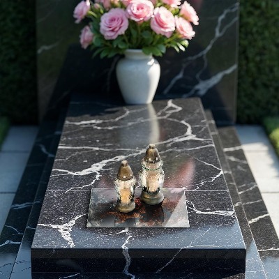 Grabkerze Untersetzer Goldene Felsformation