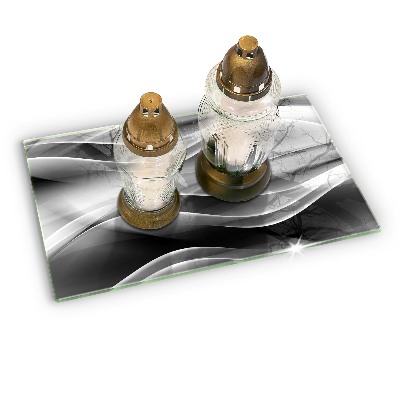 Glasunterlage für Grabkerzen Abstrakte, sanfte Linien