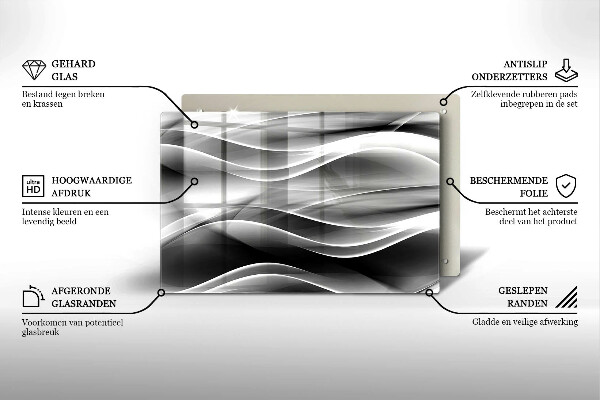 Glasunterlage für Grabkerzen Abstrakte, sanfte Linien