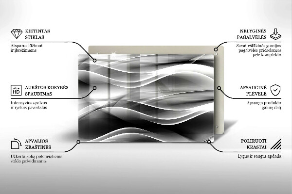 Glasunterlage für Grabkerzen Abstrakte, sanfte Linien