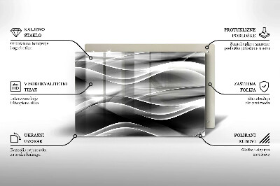 Glasunterlage für Grabkerzen Abstrakte, sanfte Linien