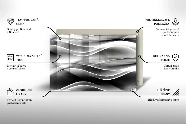 Glasunterlage für Grabkerzen Abstrakte, sanfte Linien