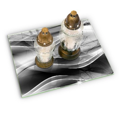 Glasunterlage für Grabkerzen Abstrakte, sanfte Linien