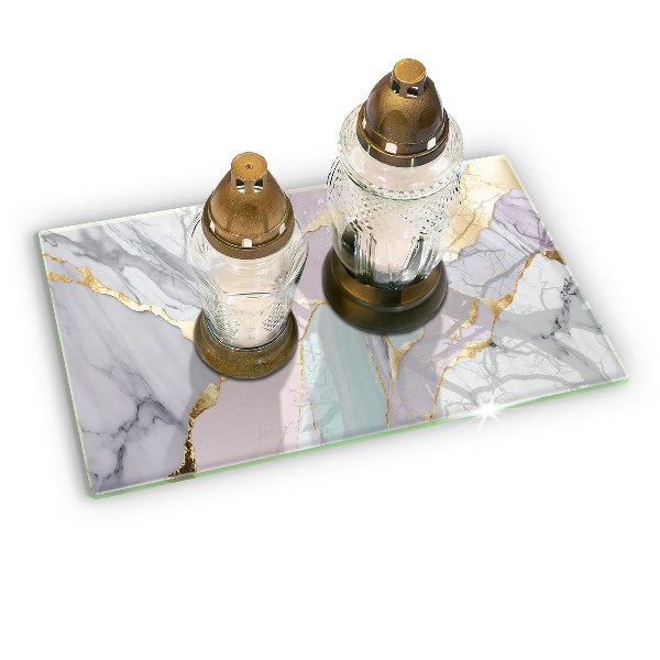 Grabkerze Untersetzer Pastellfarbener Marmor