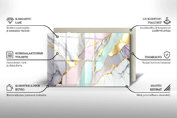Grabkerze Untersetzer Pastellfarbener Marmor