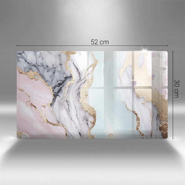 Glasunterlage für Grabkerzen Pastellfarbener Marmor