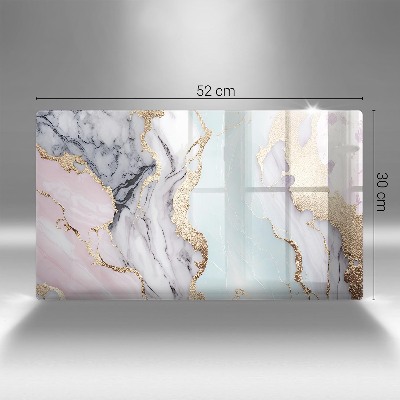 Glasunterlage für Grabkerzen Pastellfarbener Marmor