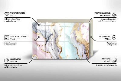 Glasunterlage für Grabkerzen Pastellfarbener Marmor