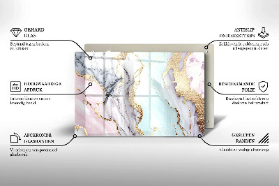 Glasunterlage für Grabkerzen Pastellfarbener Marmor