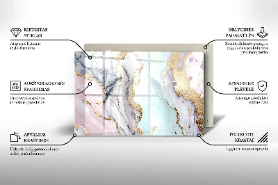 Glasunterlage für Grabkerzen Pastellfarbener Marmor