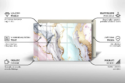 Glasunterlage für Grabkerzen Pastellfarbener Marmor
