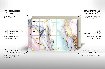 Glasunterlage für Grabkerzen Pastellfarbener Marmor
