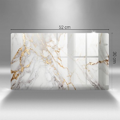 Grabkerze Untersetzer Heller Marmor mit Gold