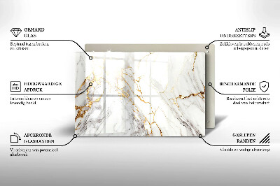 Grabkerze Untersetzer Heller Marmor mit Gold