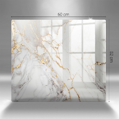 Grabkerze Untersetzer Heller Marmor mit Gold