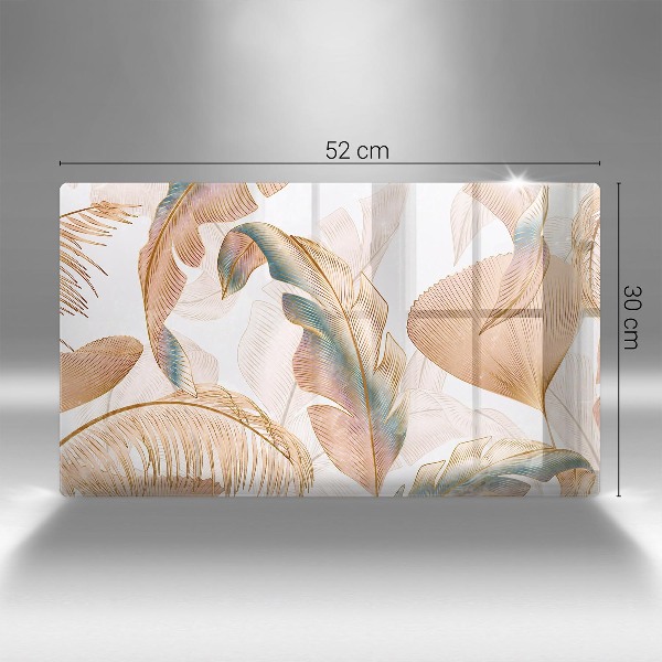 Grabkerze Untersetzer Boho-Federn und Blätter