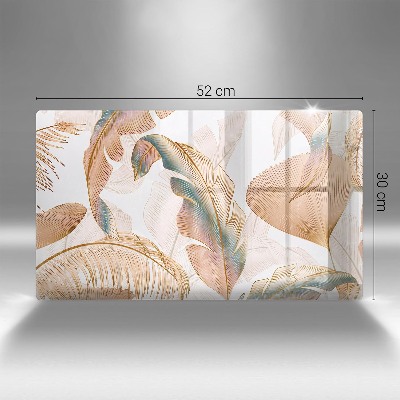 Grabkerze Untersetzer Boho-Federn und Blätter