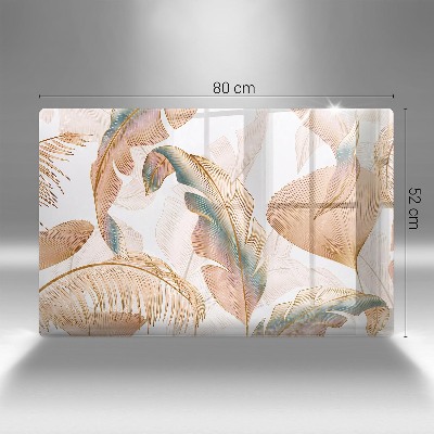 Grabkerze Untersetzer Boho-Federn und Blätter