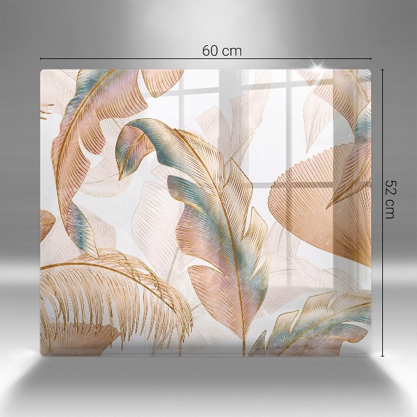 Grabkerze Untersetzer Boho-Federn und Blätter