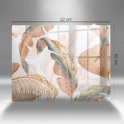 Grabkerze Untersetzer Boho-Federn und Blätter