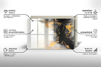 Glasunterlage für Grabkerzen Abstraktion mit Gold