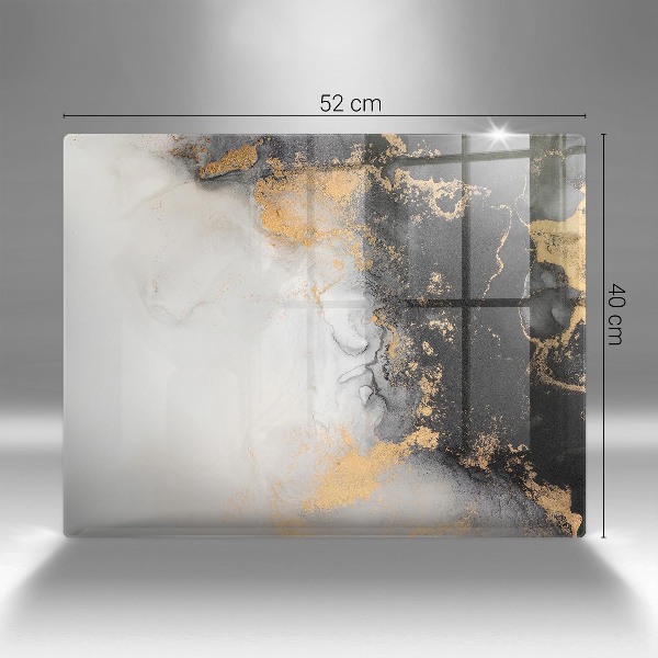 Glasunterlage für Grabkerzen Abstraktion mit Gold