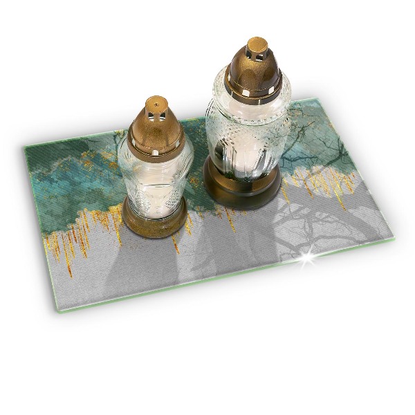 Grabkerze Untersetzer Abstraktion mit Gold