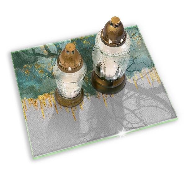 Grabkerze Untersetzer Abstraktion mit Gold