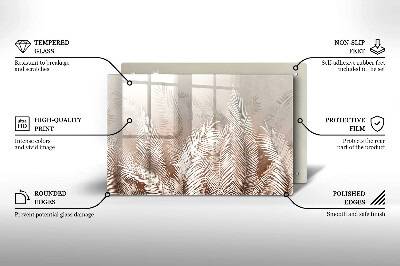 Glasunterlage für Grabkerzen Boho-Laubvegetation