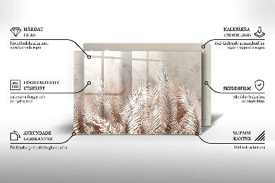 Glasunterlage für Grabkerzen Boho-Laubvegetation