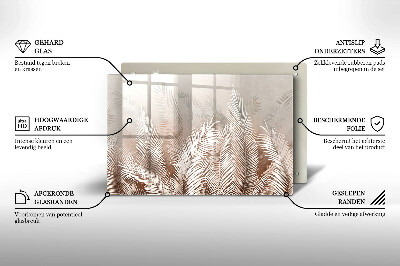 Glasunterlage für Grabkerzen Boho-Laubvegetation