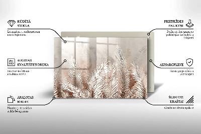 Glasunterlage für Grabkerzen Boho-Laubvegetation
