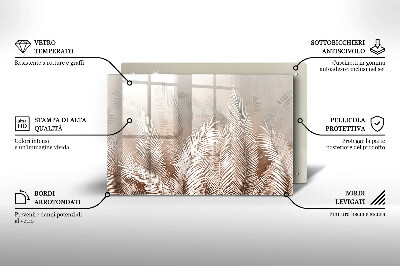 Glasunterlage für Grabkerzen Boho-Laubvegetation